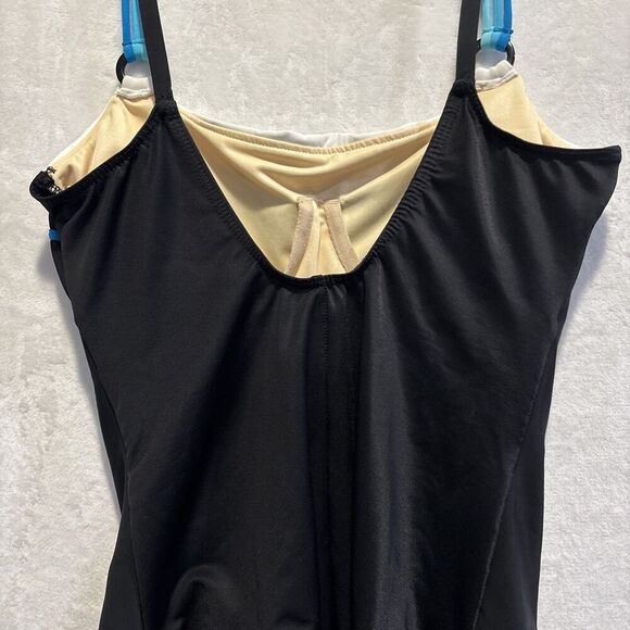 Miraclesuit Women's One Piece Slimming Underwire Swimsuit Size 14 Black Blue - Picture 9 of 14